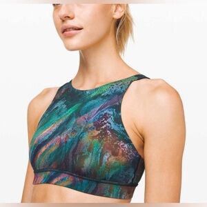 Rare Lululemon Energy Bra High Neck Cosmic Shift Multi Size 4 Special Edition